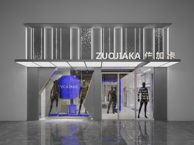 现代品牌服装店3D模型下载